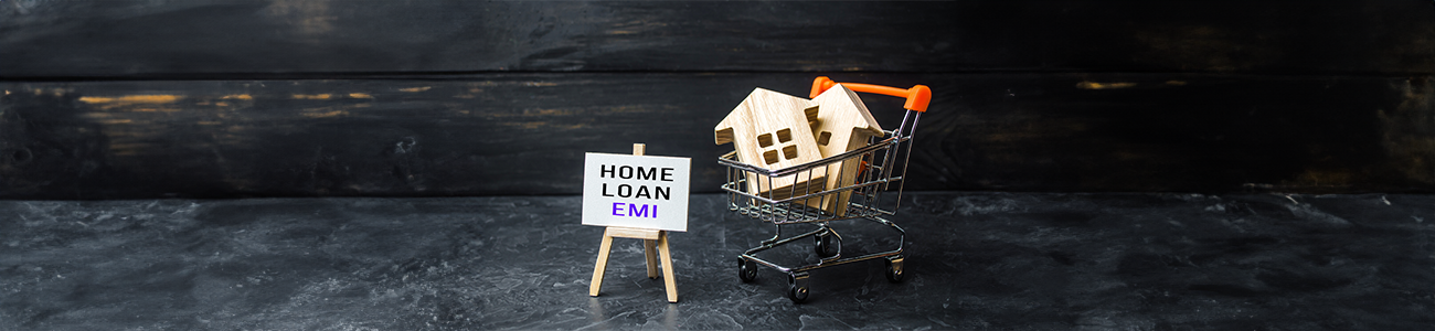 Conceptual image of debt reduction with home loan EMIs