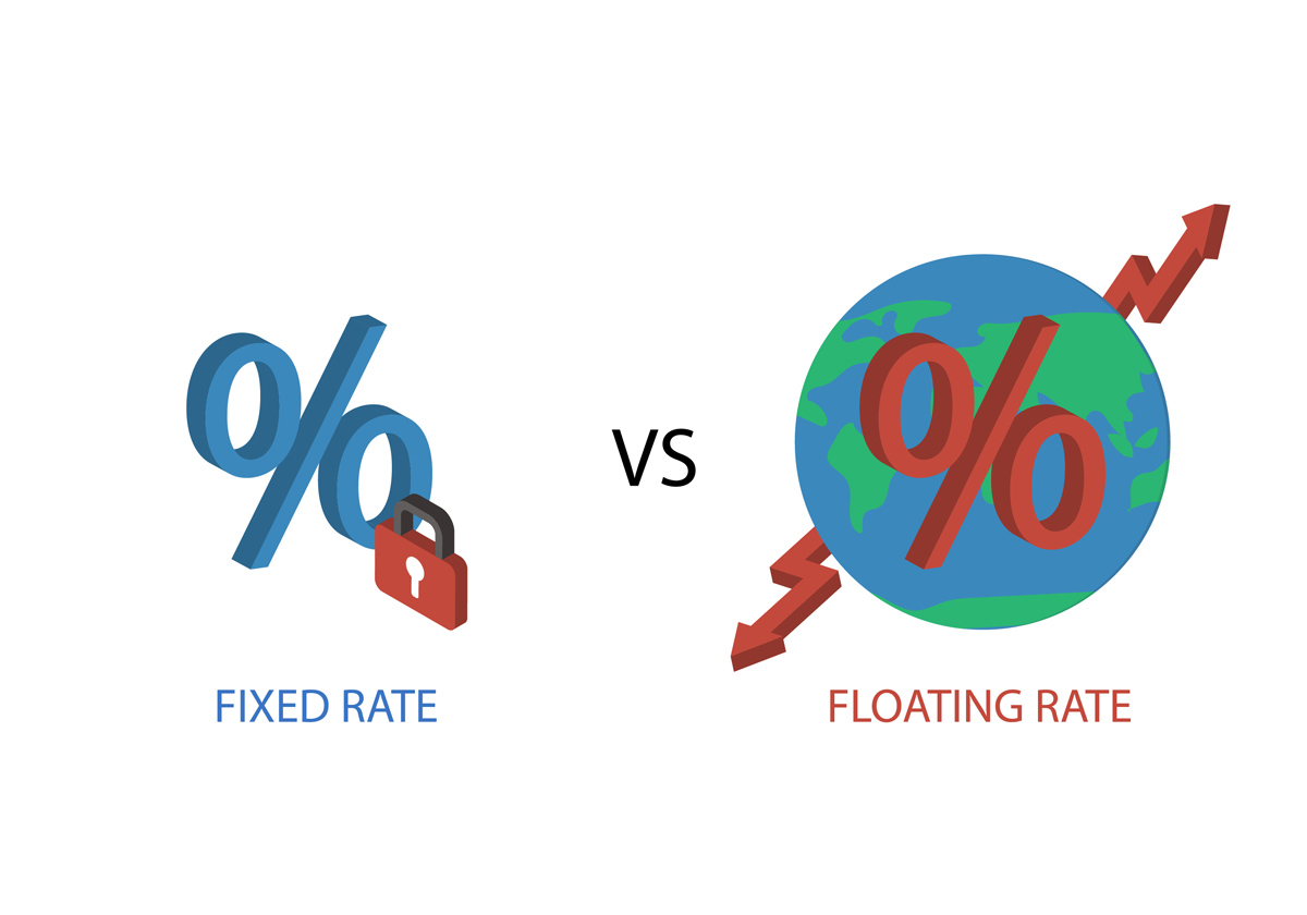 Comparison of floating interest rate and fixed interest rate graph